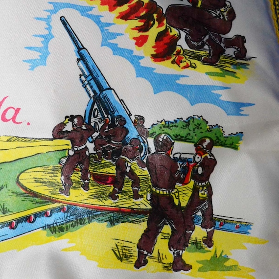 Vintage Satin Souvenir US Army Pillow Cover From Camp Gordon