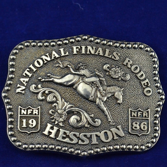  1986 Hesston/National Finals Rodeo Belt Buckle - Bronc