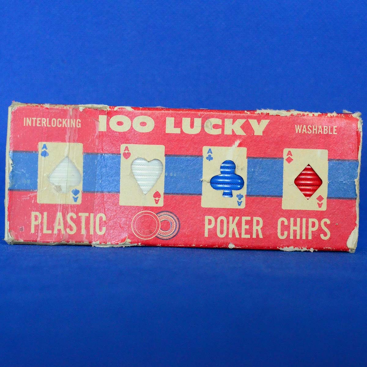 Vintage Lucky 100 Plastic Poker Chips Interlocking Etsy