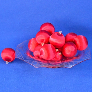 Red Unbreakable Decorative Christmas Tree Ornaments – Satin Sheen Thread Wrapped Foam Ball or Globe - Set of 16 - Holiday Christmas Décor