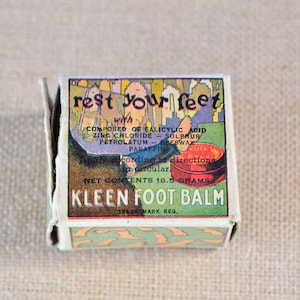 Vintage Kleen Foot Balm Tin in Original Box - Unused