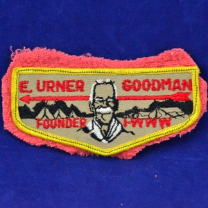 Vintage Boy Scouts of America Order of the Arrow E. Urner Goodman Founder I-WWW Flap Patch - Embroidered - Sew On - Edward Urner Goodman