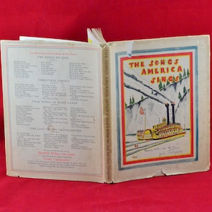 The Songs America Sings by Grace Casagnetta - Vintage Music Book c. 1939 - Illustrated by Hendrik Willem Van Loon - Songs