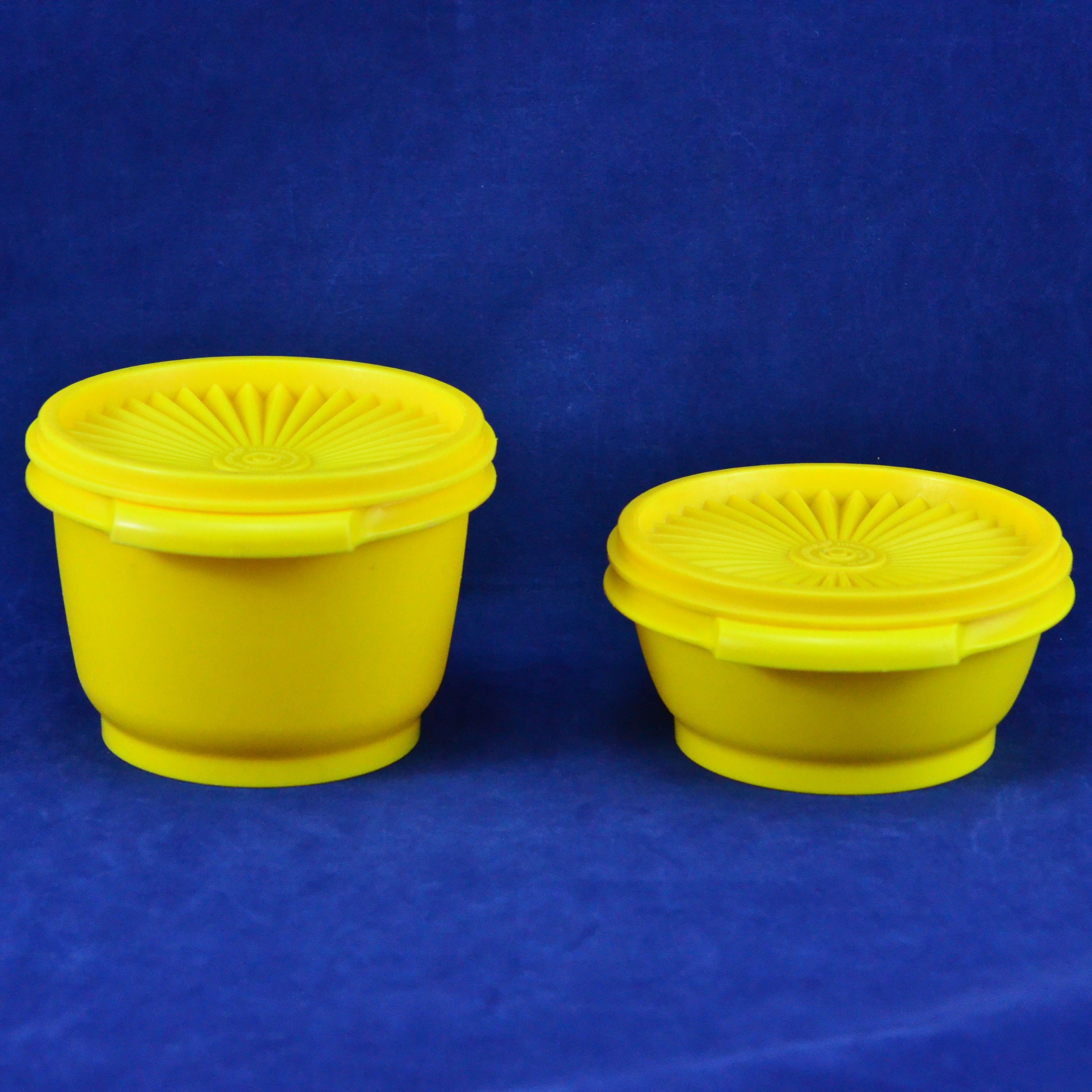 Tupperware Tall Round Containers Yellow & Clear 261 with Lids 563 564 + 215