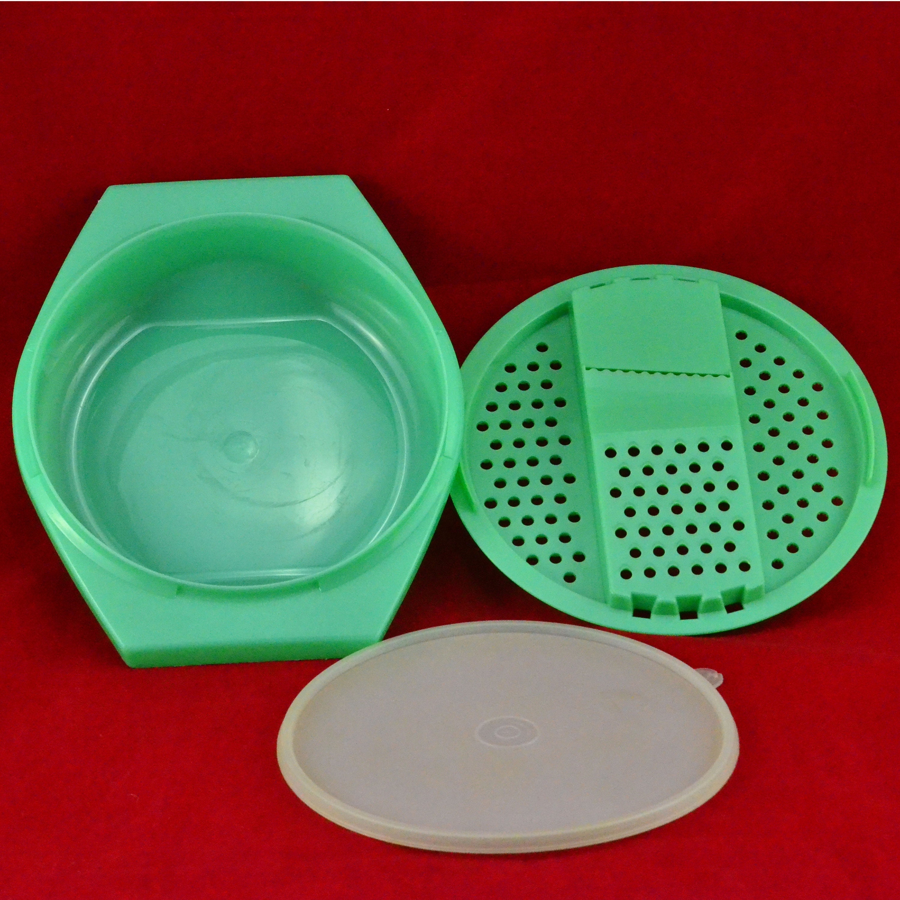 Vintage Tupperware Jadeite Green Tupperware Grater 787, Bowl 786
