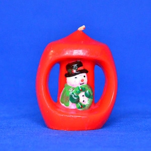 Noel and Snowman Holiday Decoration Novelty Candle