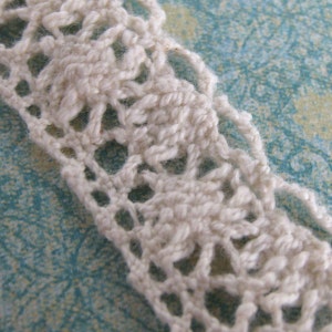 The Lace Co. White or Natural Ecru Nottingham Insertion Cotton Cluny  Crochet Lace 7 Cm/2.75 