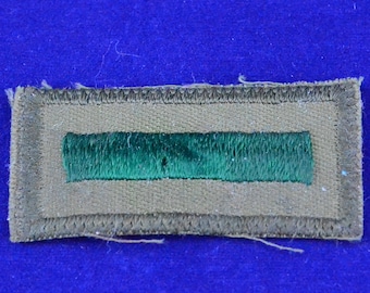Vintage Boy Scouts of America BSA Leader Green Bar Khaki Background Patch Gauze Back - Embroidered Badge - Sew On Patch - Cub Scout