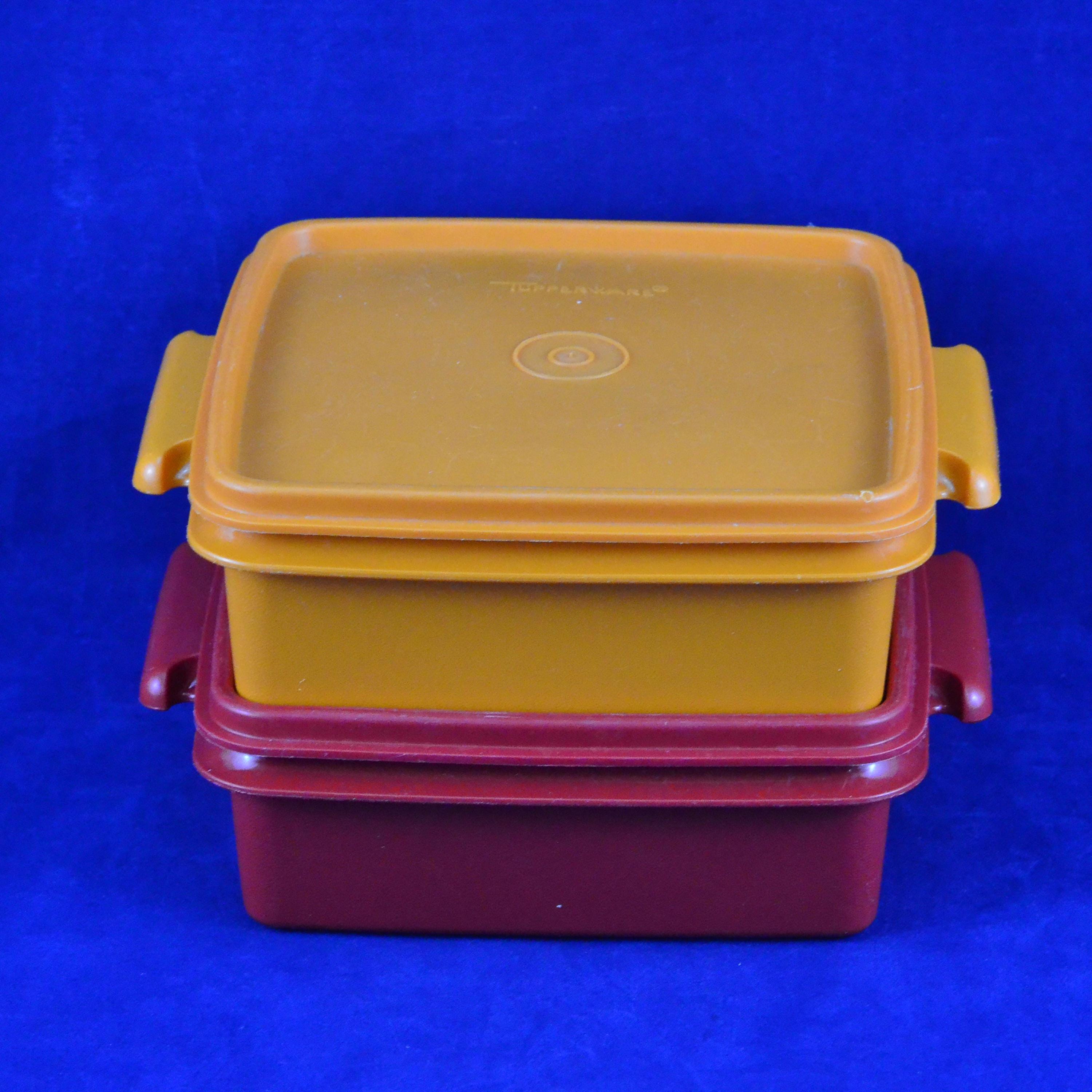 Set of 2 Vintage Tupperware Square A Way Sandwich Keepers 1362 in