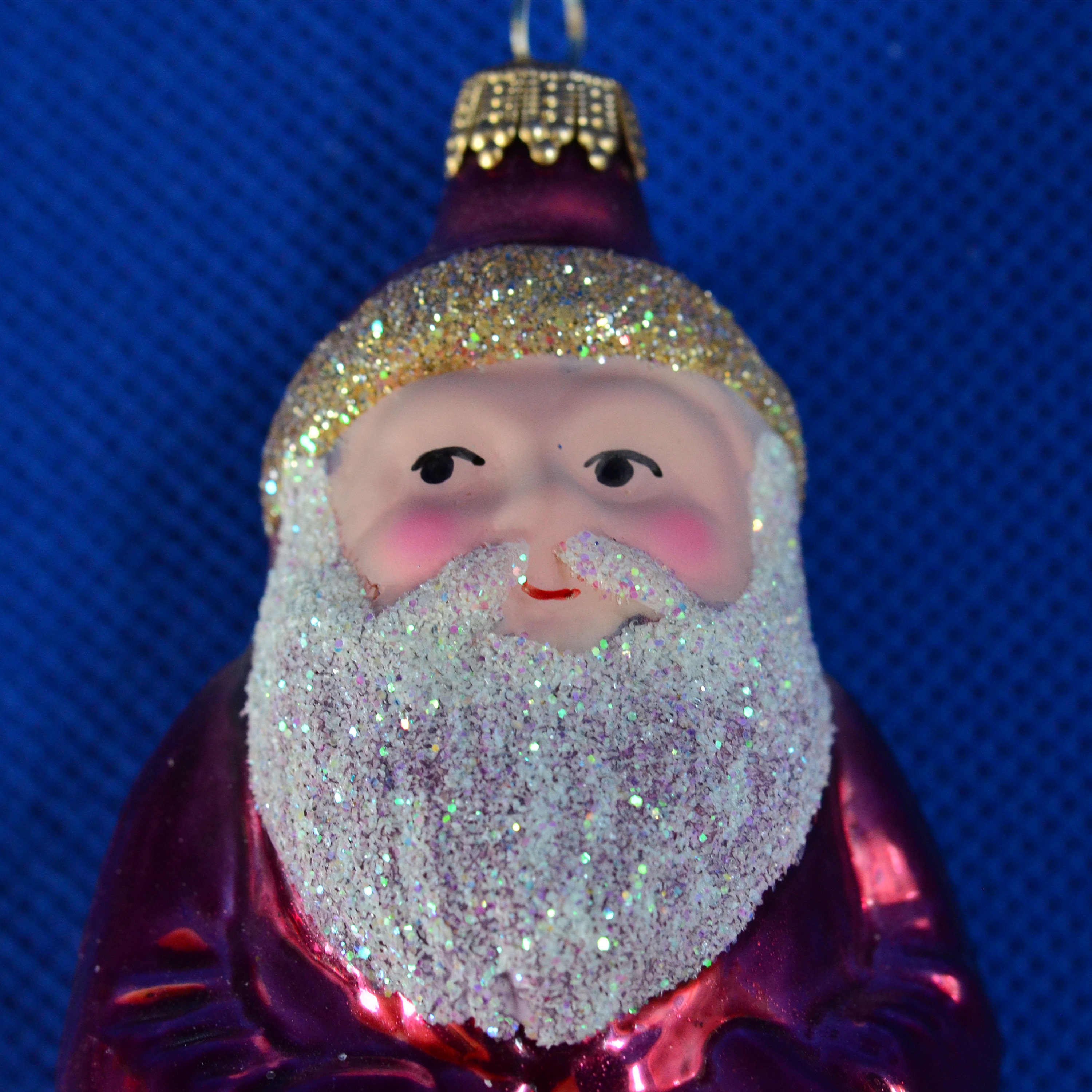Krebs Lauscha Blown Glass Santa Ornament Hand Decorated Sparkle Glitter  Holiday Christmas Décor Made in West Germany Original Box - Etsy
