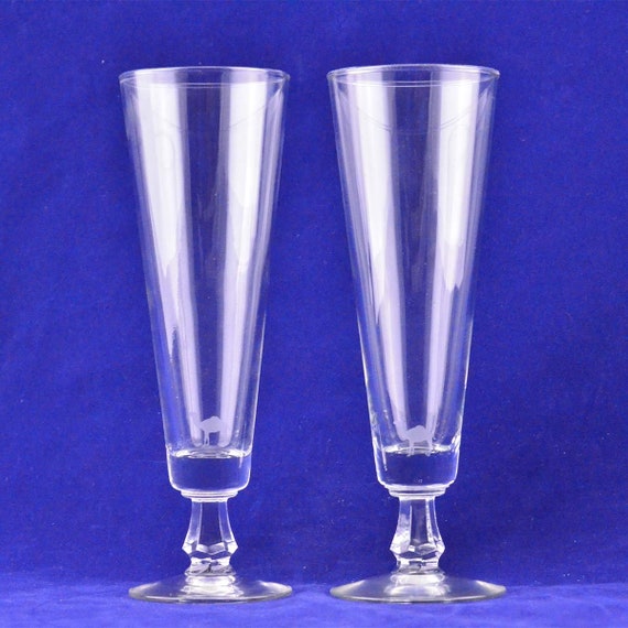 Vintage Rj Reynolds Joe Camel Etched Tall Pilsner Beer Glasses Etsy