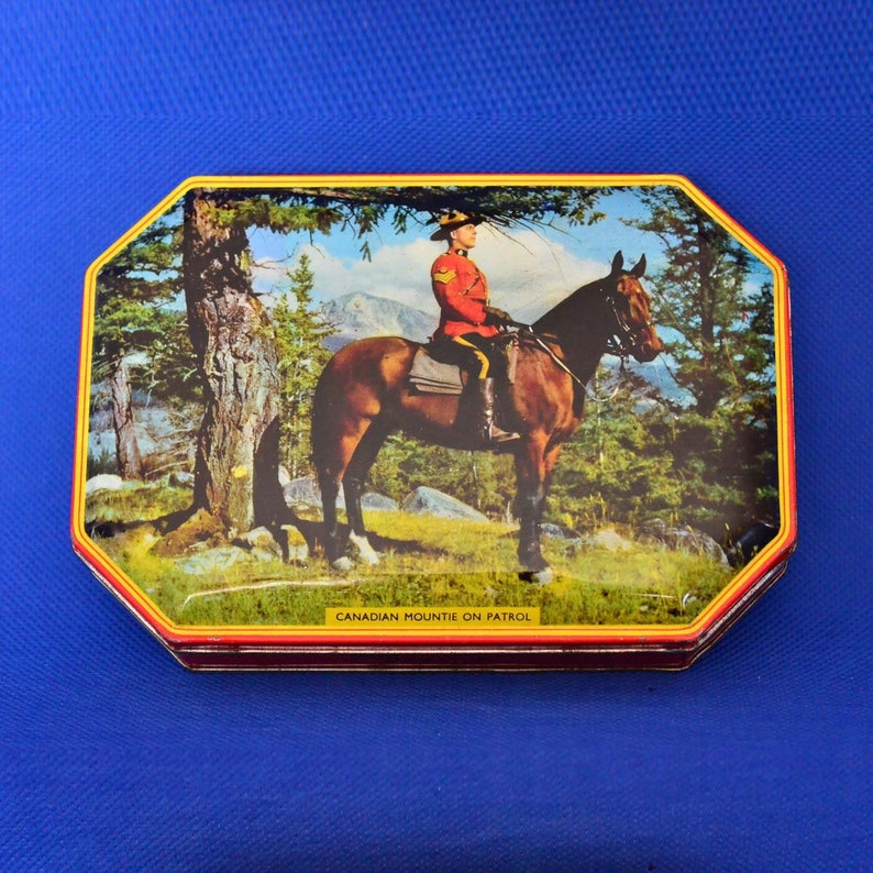 Vintage Rileys Toffee Tin Canadian Mountie on Patrol Etsy