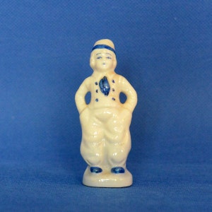 Vintage niederländischen jungen Figur - Porzellan Miniatur - Made in Japan - blau & weiß Figur - Delft Stil