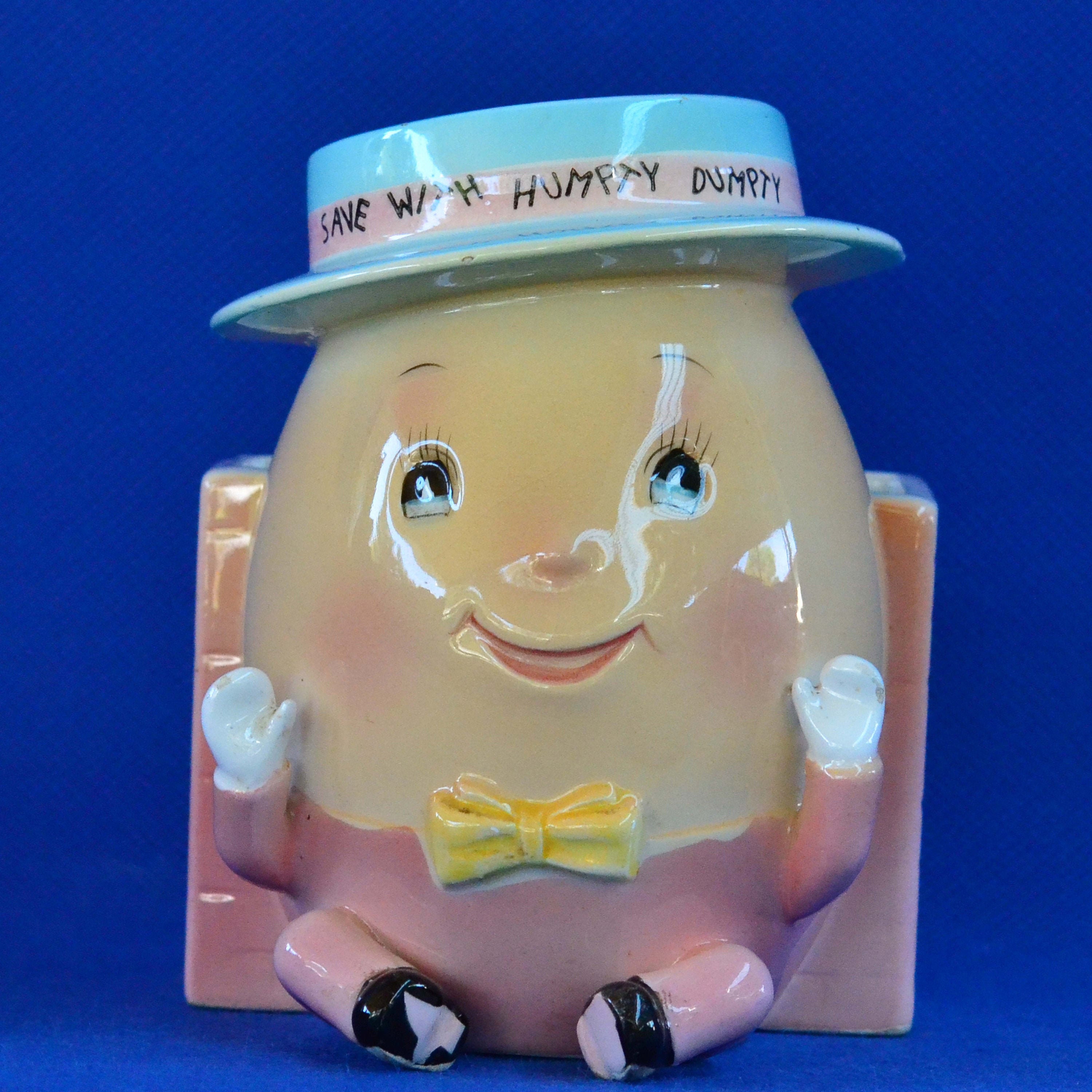 Vintage Rubens Ceramic Humpty Dumpty Bank, Planter, or Card Holder