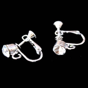 Clip-On Converter met Clear Crystal Clipon Oorbel bevindingen op Zilver of Goud Platings Comfortabele Verstelbare Schroef Terug