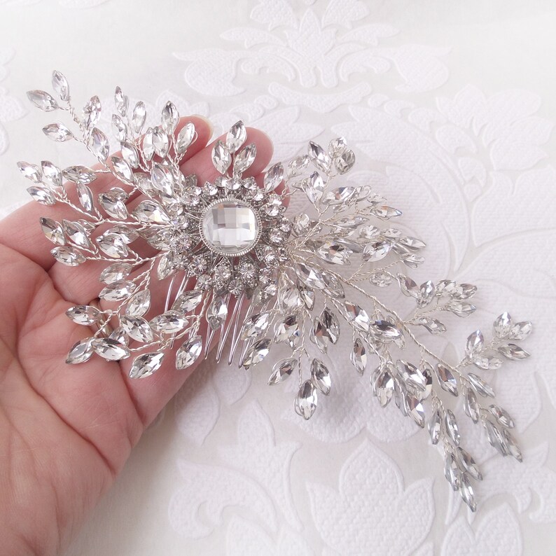 Statement Wedding Earrings and Hair Comb Jewelry Set With Etsy