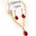 Ruby red necklace and earring set Clearance