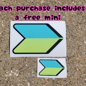 JDM Wakaba Leaf/Shoshinsha mark, Vinyl Slap Sticker Decal