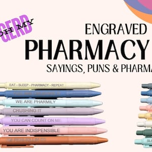 14 Count - Pharmacy Ballpoint Black Ink Pens, Puns, Customer ...