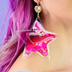 Trixy Starr x Electric Bubblegum Radiant Angel Star Earrings - pink