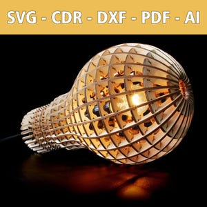 Große Glühbirnen-Lampe - Einzigartige Laser Datei in SVG, CDR und mehr - für kreative DIY-Projekte