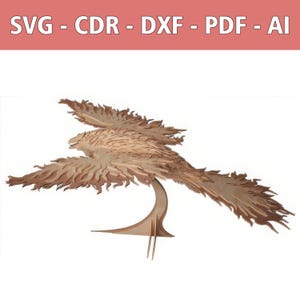 3D Phoenix Laserdatei - SVG, CDR und mehr - Fabelwesen als 3D-Modell - für kreative DIY Bastelprojekte und Heimdeko