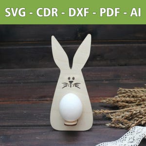 Osterhase Laserdatei Ostereier Halter - SVG, CDR und mehr - Perfekt für Frühlingsdekoration für Ostern - Kinderzimmer Deko