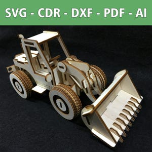 Laserdatei Bulldozer - SVG, CDR und mehr - 3D Bausatz für Kinder & Erwachsene - Ideale DIY Bastelidee