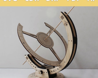 Laserbestand zonnewijzer 3 mm - SVG, CDR en meer - Perfect voor hobbyisten - Ideaal voor creatieve doe-het-zelfprojecten, cadeaus en decoratieve doeleinden