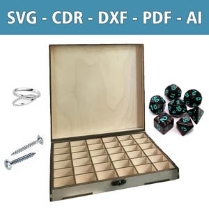 Laserdatei Aufbewahrungsbox - SVG, CDR und mehr - für Schmuck, Schrauben & Kleinkram – Perfekte DIY Idee