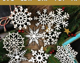 99 Snowflake Ornament Laser Files - SVG, CDR and more - Perfect laser file for Christmas tree decorations