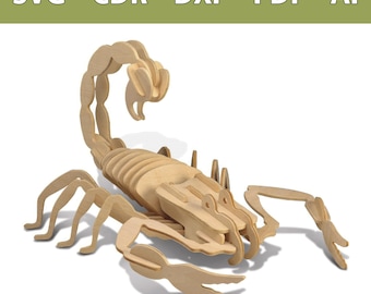 3D schorpioenmodel 3 mm laserbestand - SVG, CDR en meer - Decoratieve kunst voor doe-het-zelfprojecten en exotische decoratie