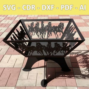 Grelha de arquivo a laser feita de metal com motivo de cavalo - SVG, CDR e muito mais - Decoração perfeita para jardim, pátio e uso externo - Design exclusivo