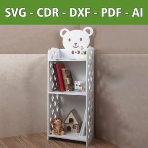 Süßer Teddybär Nachttisch Laserdatei für Kinder 8mm - SVG, CDR und mehr - Perfekte Holzdeko & Stauraum im Kinderzimmer oder Spielzimmer