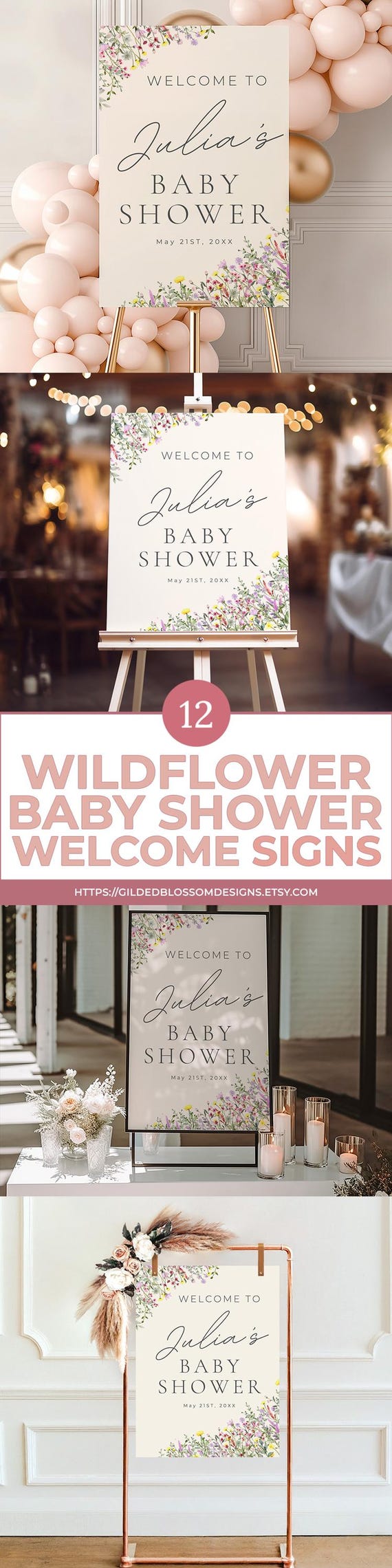 Baby Shower Welcome Poster PDF Floral Entrance Sign Customizable Template  Neutral Baby Girl Shower Decor Instant Download Watercolor Signage - Etsy, image size:570x2280