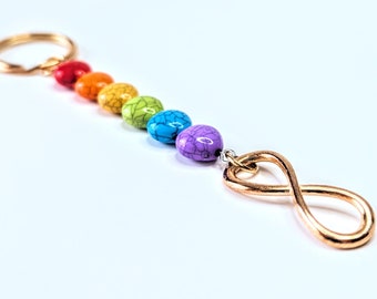 Rainbow/Gold Infinity Keychain