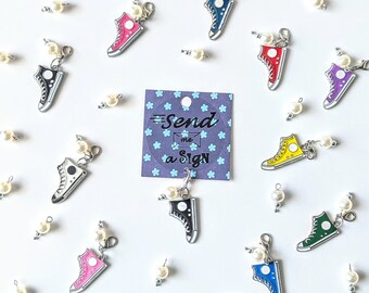 Chucks  & Pearls Charm with Lobster Clasp (various colors available)