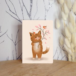 Carte postale "Chat et Oiseau"