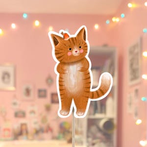 Sticker « Chat et rouge-gorge »
