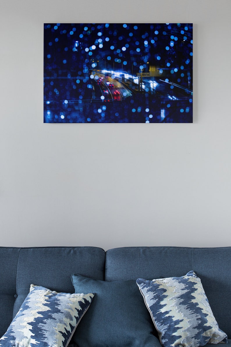 Evening Rain Bokeh Highway Canvas Print - Photographic Art - Etsy