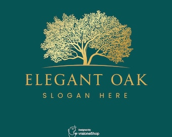 Elegant Oak Tree Logo, Tree Logo, Wedding Tree Logo, Hand Drawn Tre logo