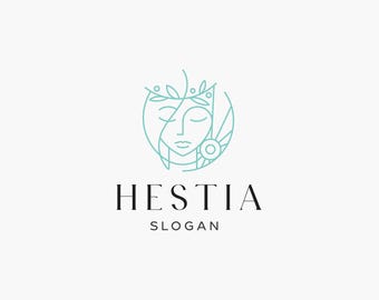 Hestia Logo, lineart Logo, Elegant Logo, Luxury Logo