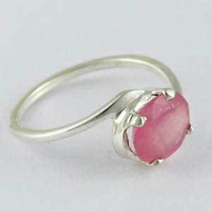 Ruby 925 Sterling Silver Handmade Ring | Perfect Gift For Her| Cut Pinkish Red Natural Ruby July Birthstone Ring* Stylish Ring* Light Weight