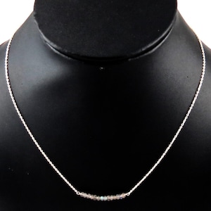 Labradorite Beaded Necklace: Sterling Silver Adjustable Gemstone Jewelry