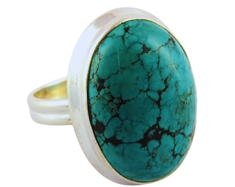 Handcrafted Turquoise Sterling Silver Ring - Southwest Boho Jewelry