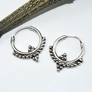 Bali design earrings - silver 925, sterling silver hoop earrings, Handmade Boho Jewelry, Silver Jewelry, Gift For Her