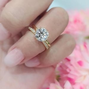 1.8 Carat Lab Grown Diamond Wedding Ring Set | Oval Engagement Ring Bridal Set | Ethical Anniversary Gift | Vintage Ring for Her