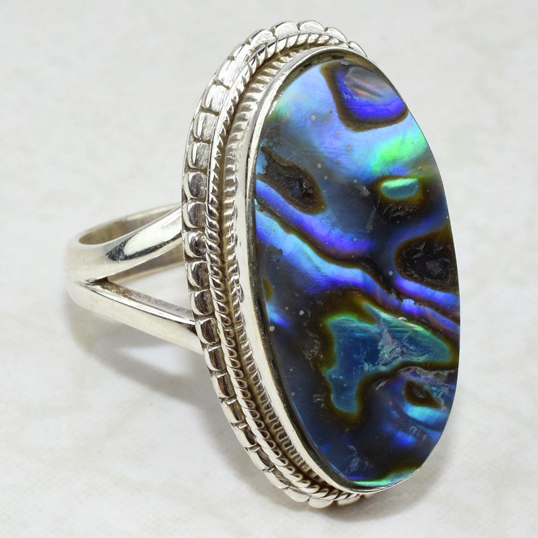Shell 925 Ring Abalone Shell 925 Sterling Silver Women's Ring, Handmade Ocean-inspired ...