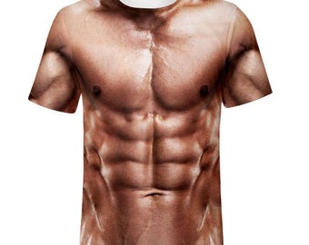 Muscle six pack shirt top t-shirt tee tank shirt