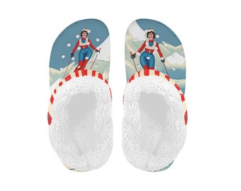 Clogs Lined unisex with fleece Ski Lover comfy winter ski slippers